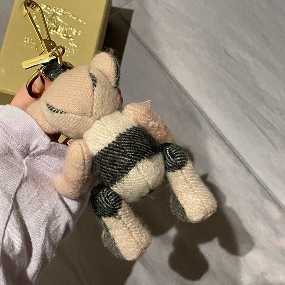 Burberry Cashmere Black and Pink Thomas Teddy Bear Keychain - Picture 2 of 8